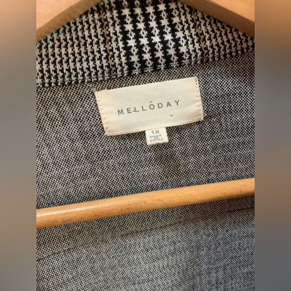 Melloday Womens Plaid Brown and Gray Topper 1x - Picture 5 of 6
